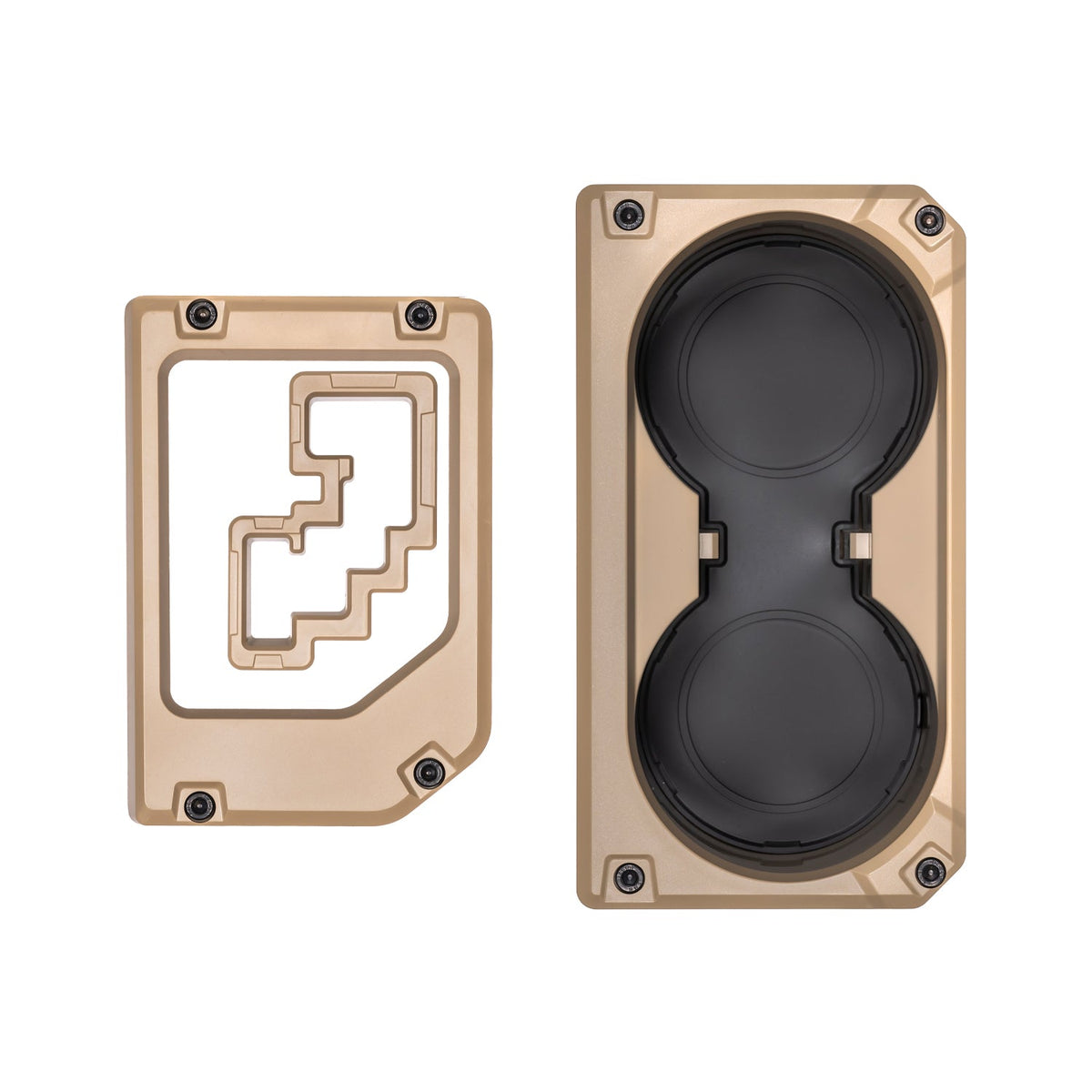 AJT Design v2 oversize cup holder + shifter/shift gate trim rings for a 2014-2021 Toyota Tundra.