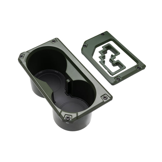 AJT Design v2 oversize cup holder + shifter/shift gate trim rings for a 2014-2021 Toyota Tundra.