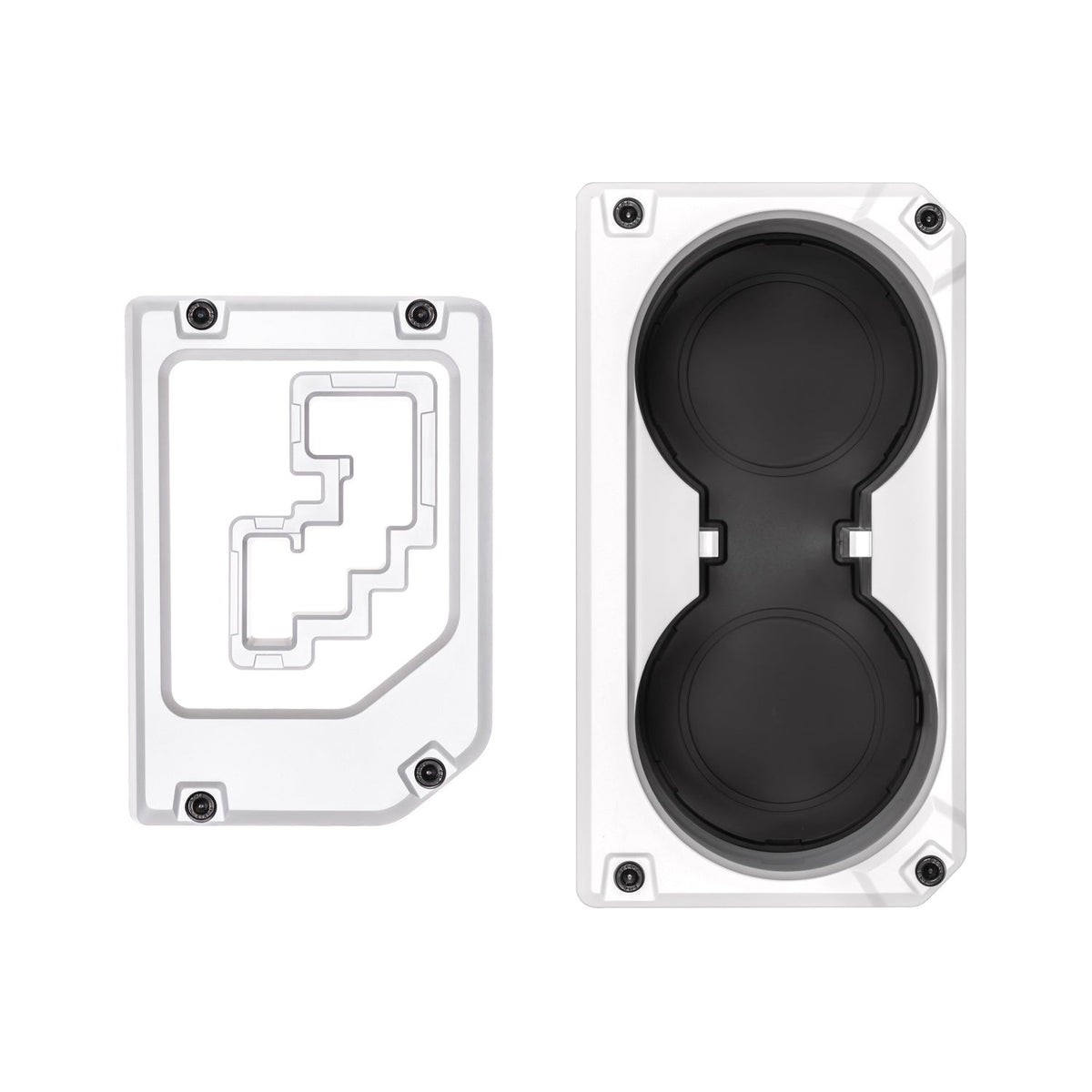 AJT Design v2 oversize cup holder + shifter/shift gate trim rings for a 2014-2021 Toyota Tundra.