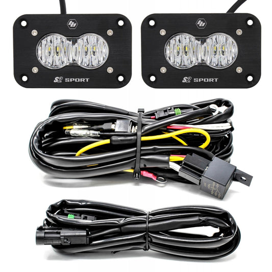 Baja Designs LED Work Light Clear Lens Each S2 Sport Flush Mount Pair