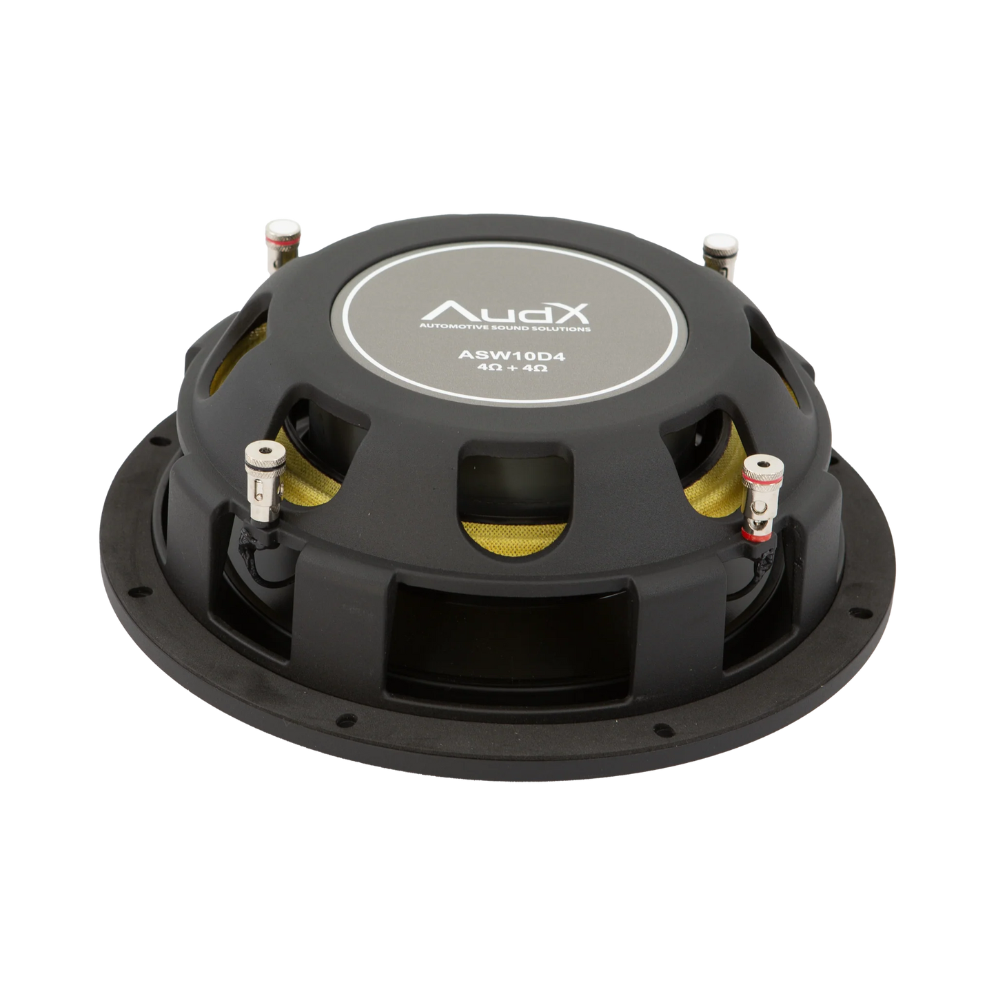 ASW10D4 – 10″ Shallow Mount Dual 4Ω (4Ω+4Ω) Voice Coil Subwoofer