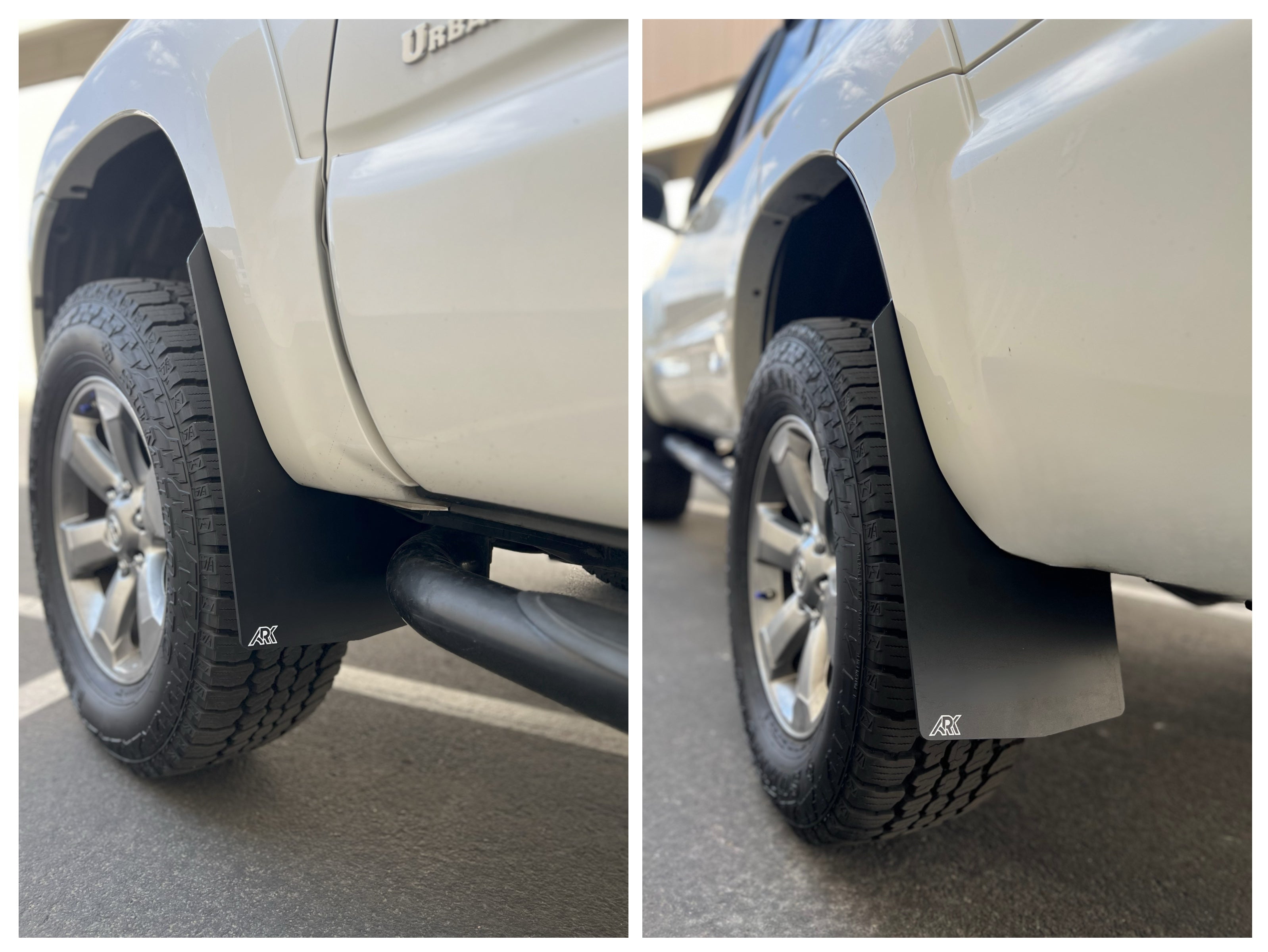 A full set of Ark TriXPoly mud flaps for a 2003–2005 fourth-generation Toyota 4Runner.