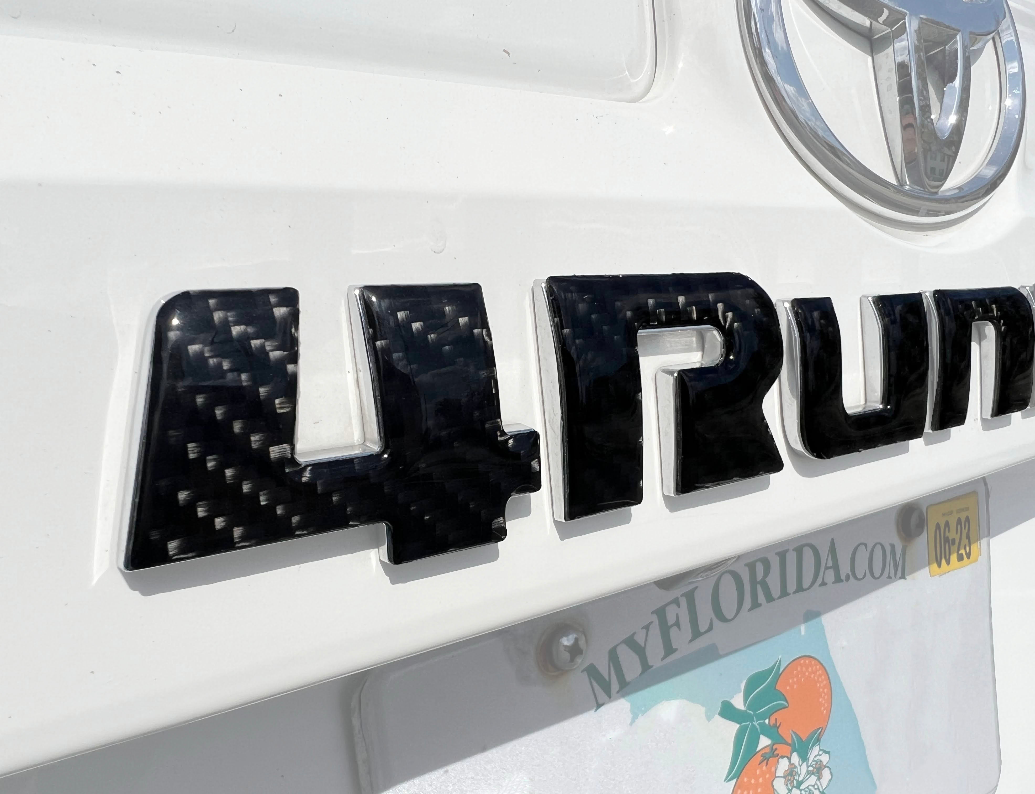 TUFSKINZ rear hatch letter overlays on a 5th gen Toyota 4Runner