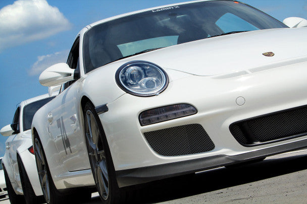 Lamin-X universal protective film applied to a fog light in tint.