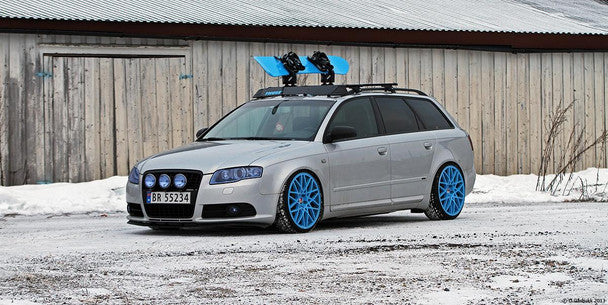 Lamin-X universal protective film applied to a headlight in blue.