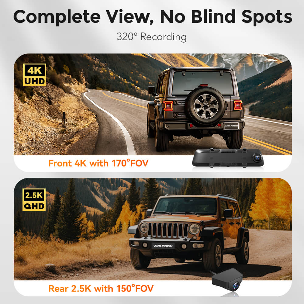 Wolfbox G900 Tri Pro Bumper Dash Cam